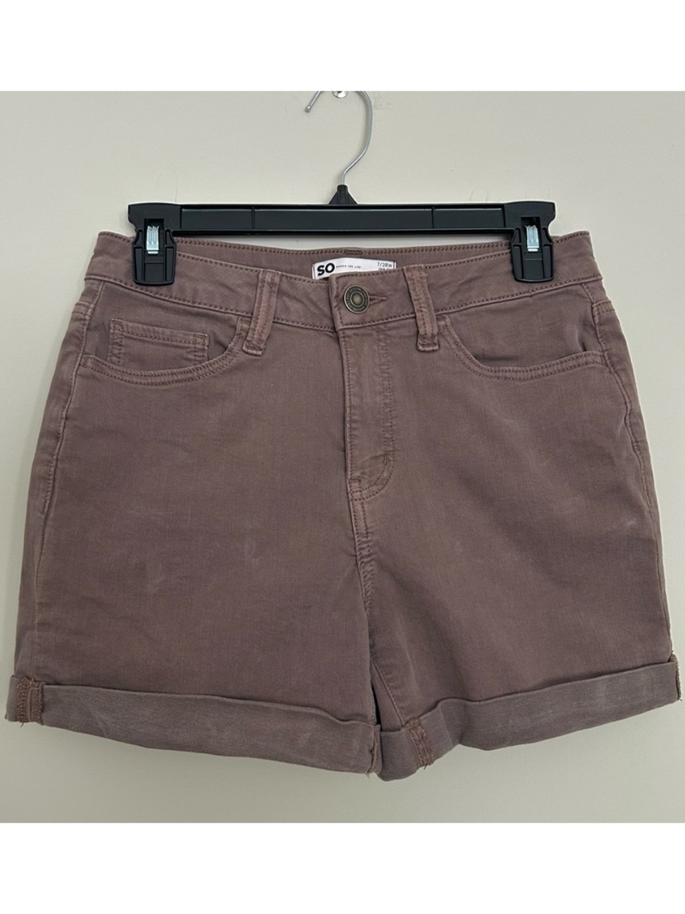 SO Women's High Waist Brown Shorts Denim Jorts 7/28W